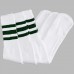 23 inch White with three ( 3 ) pine green stripes tube knee high socks